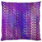 Boho Purple Floral Print Large Flano Cushion Case (One Side)