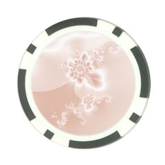 Tan White Floral Print Poker Chip Card Guard from ArtsNow.com Front
