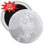 Wedding White Floral Print 3  Magnets (100 pack)