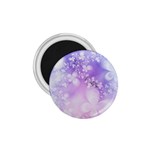 White Purple Floral Print 1.75  Magnets