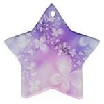White Purple Floral Print Ornament (Star)