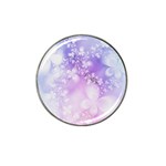 White Purple Floral Print Hat Clip Ball Marker (4 pack)