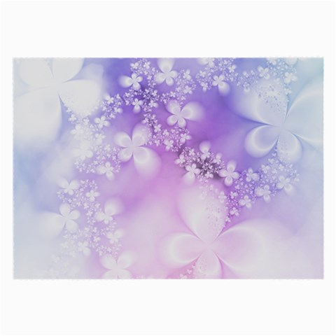 White Purple Floral Print Large Glasses Cloth (2 Sides) from ArtsNow.com Front