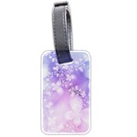 White Purple Floral Print Luggage Tag (two sides)