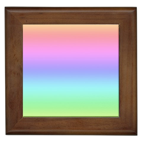 Pastel Rainbow Ombre Gradient Framed Tile from ArtsNow.com Front