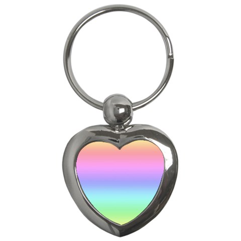 Pastel Rainbow Ombre Gradient Key Chain (Heart) from ArtsNow.com Front