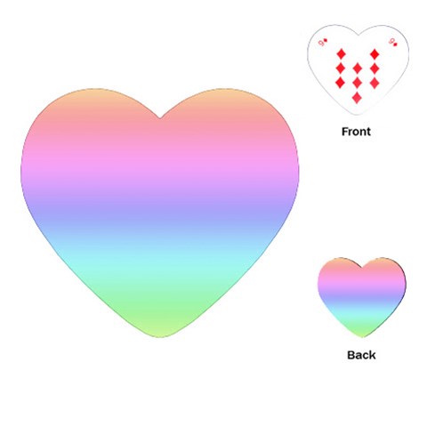 Pastel Rainbow Ombre Gradient Playing Cards Single Design (Heart) from ArtsNow.com Front