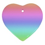 Pastel Rainbow Ombre Gradient Heart Ornament (Two Sides)
