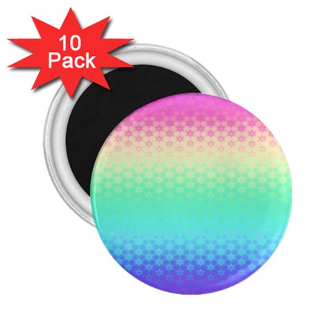 Rainbow Floral Ombre Print 2.25  Magnets (10 pack)  from ArtsNow.com Front