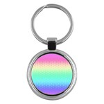 Rainbow Floral Ombre Print Key Chain (Round)