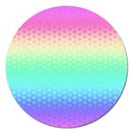 Rainbow Floral Ombre Print Magnet 5  (Round)