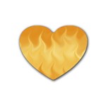 Gold Flame Ombre Rubber Coaster (Heart) 