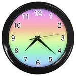 Pastel Rainbow Ombre Wall Clock (Black)