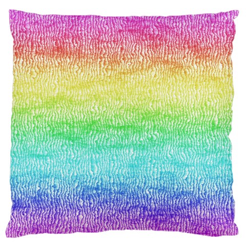 Rainbow Ombre Texture Large Flano Cushion Case (One Side) from ArtsNow.com Front
