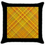 Orange Madras Plaid Throw Pillow Case (Black)