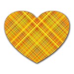 Orange Madras Plaid Heart Mousepads