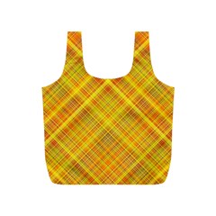 Orange Madras Plaid Full Print Recycle Bag (S) from ArtsNow.com Front