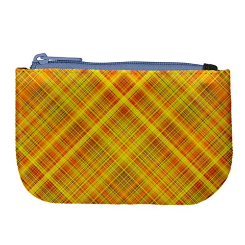 Orange Madras Plaid Large Coin Purse from ArtsNow.com Front