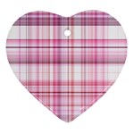 Pink Madras Plaid Ornament (Heart)