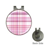 Pink Madras Plaid Hat Clips with Golf Markers