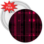 Pink Black Punk Plaid 3  Buttons (10 pack) 