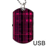 Pink Black Punk Plaid Dog Tag USB Flash (Two Sides)