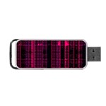 Pink Black Punk Plaid Portable USB Flash (One Side)