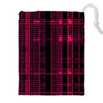 Pink Black Punk Plaid Drawstring Pouch (5XL)