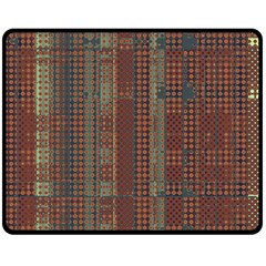 Rust Brown Grunge Plaid Double Sided Fleece Blanket (Medium)  from ArtsNow.com 58.8 x47.4  Blanket Front