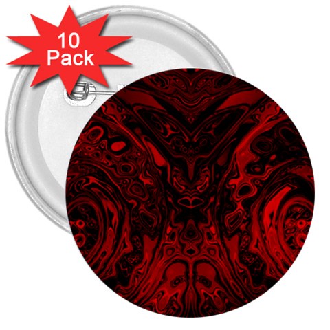 Black Magic Gothic Swirl 3  Buttons (10 pack)  from ArtsNow.com Front