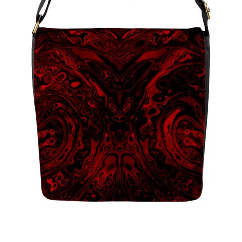 Black Magic Gothic Swirl Flap Closure Messenger Bag (L) from ArtsNow.com Front