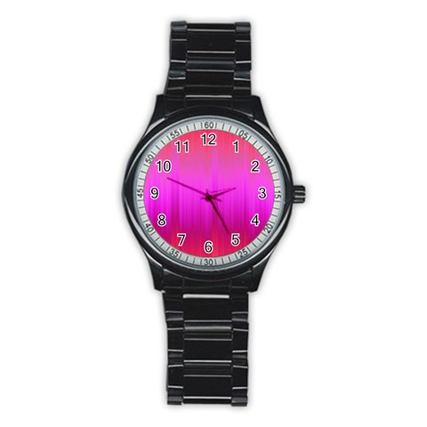 Fuchsia Ombre Color  Stainless Steel Round Watch from ArtsNow.com Front