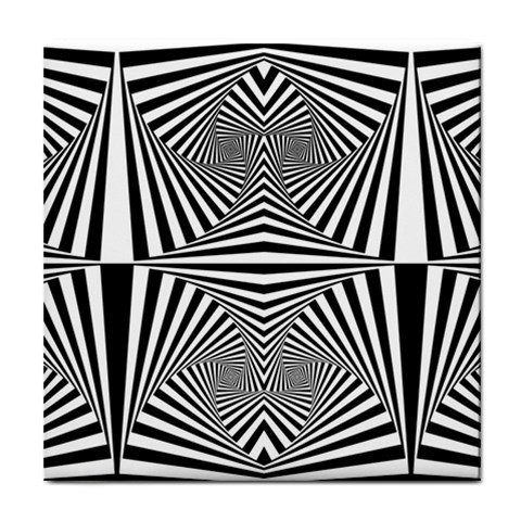 Black and White Stripes Tile Coaster from ArtsNow.com Front