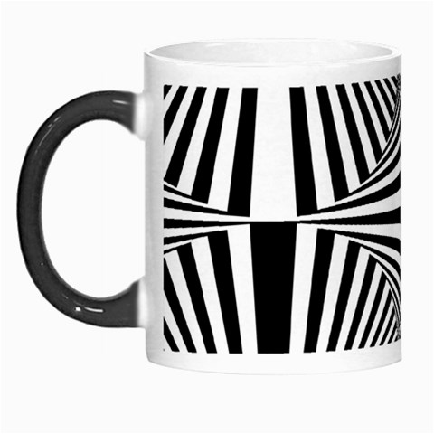 Black and White Stripes Morph Mugs from ArtsNow.com Left