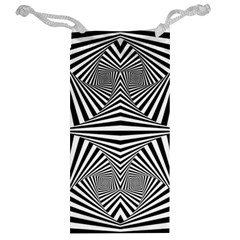 Black and White Stripes Jewelry Bag from ArtsNow.com Back