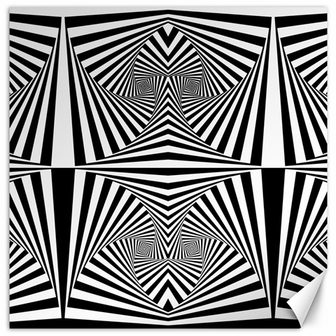 Black and White Stripes Canvas 12  x 12  from ArtsNow.com 11.4 x11.56  Canvas - 1