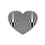 Black and White Stripes Heart Coaster (4 pack) 
