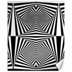 Black and White Stripes Canvas 11  x 14 