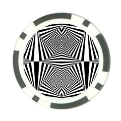 Black and White Stripes Poker Chip Card Guard from ArtsNow.com Front