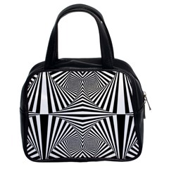 Black and White Stripes Classic Handbag (Two Sides) from ArtsNow.com Front
