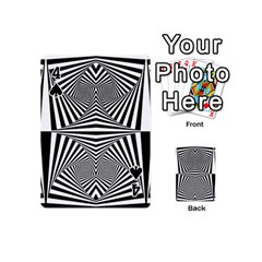 Black and White Stripes Playing Cards 54 Designs (Mini) from ArtsNow.com Front - Spade4
