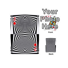 Black and White Stripes Playing Cards 54 Designs (Mini) from ArtsNow.com Front - Diamond2