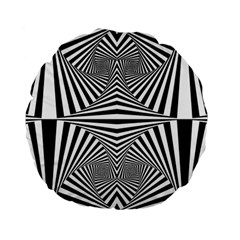 Black and White Stripes Standard 15  Premium Round Cushions from ArtsNow.com Back
