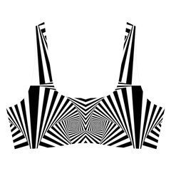 Black and White Stripes Cross Back Hipster Bikini Set from ArtsNow.com Front
