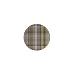 Beige Tan Madras Plaid 1  Mini Magnets