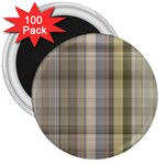 Beige Tan Madras Plaid 3  Magnets (100 pack)