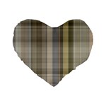 Beige Tan Madras Plaid Standard 16  Premium Heart Shape Cushions