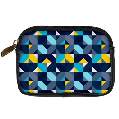 Geometric Hypnotic Shapes Digital Camera Leather Case from ArtsNow.com Front