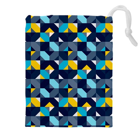 Geometric Hypnotic Shapes Drawstring Pouch (5XL) from ArtsNow.com Front