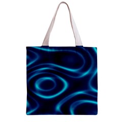 Blue Wavy Zipper Grocery Tote Bag from ArtsNow.com Front